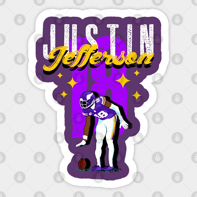 Justin Jefferson 18 - Minnesota Vikings Sticker by Mic jr